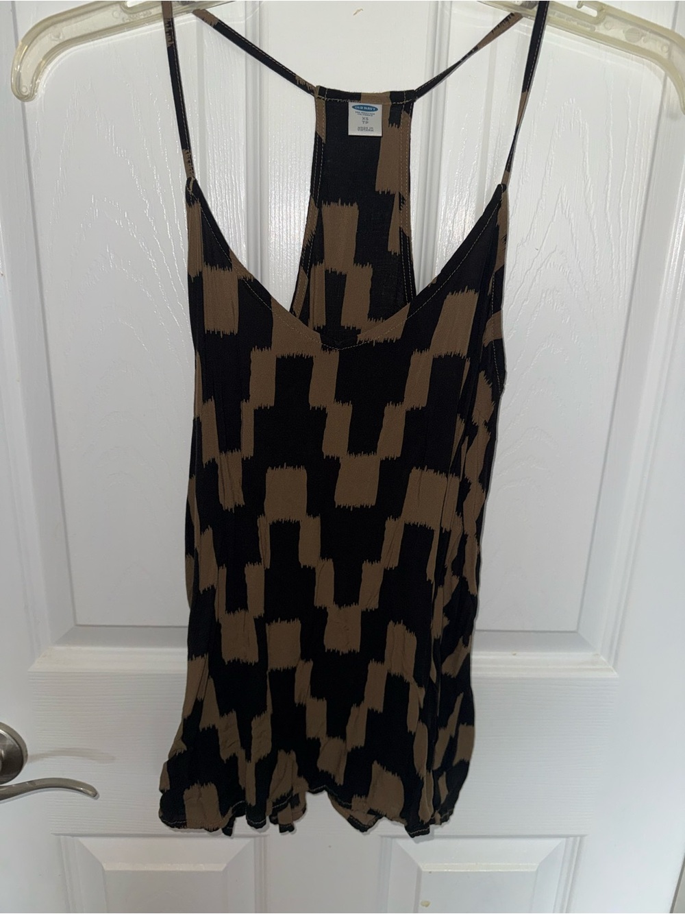 Old Navy Black and Brown Patterned Spaghetti Strap Camisole